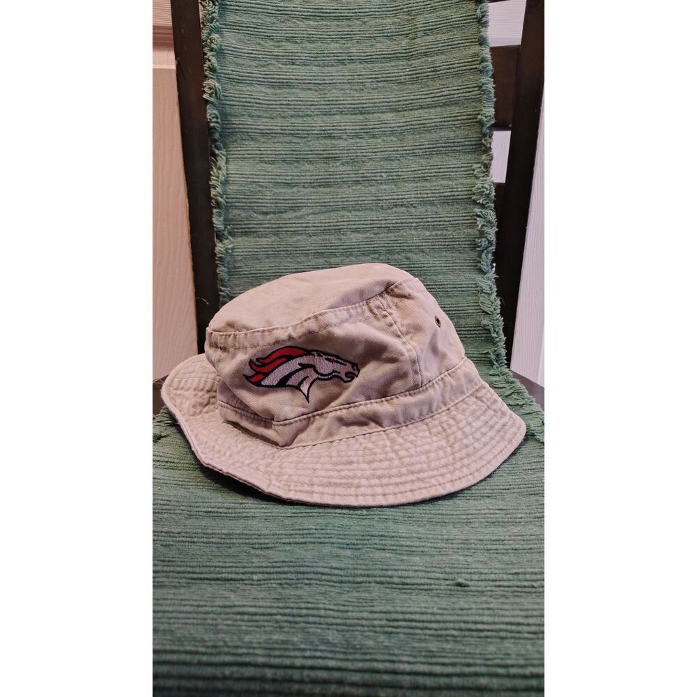Vintage Denver Broncos Khaki Bucket Hat / Sun Cap - Size S/M
